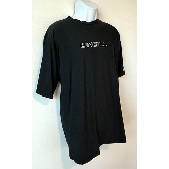 O’Neill Black UPF 50+ Short Sleeve Rash Guard Surf Shirt | XXL | NEW - Picture 3 of 13